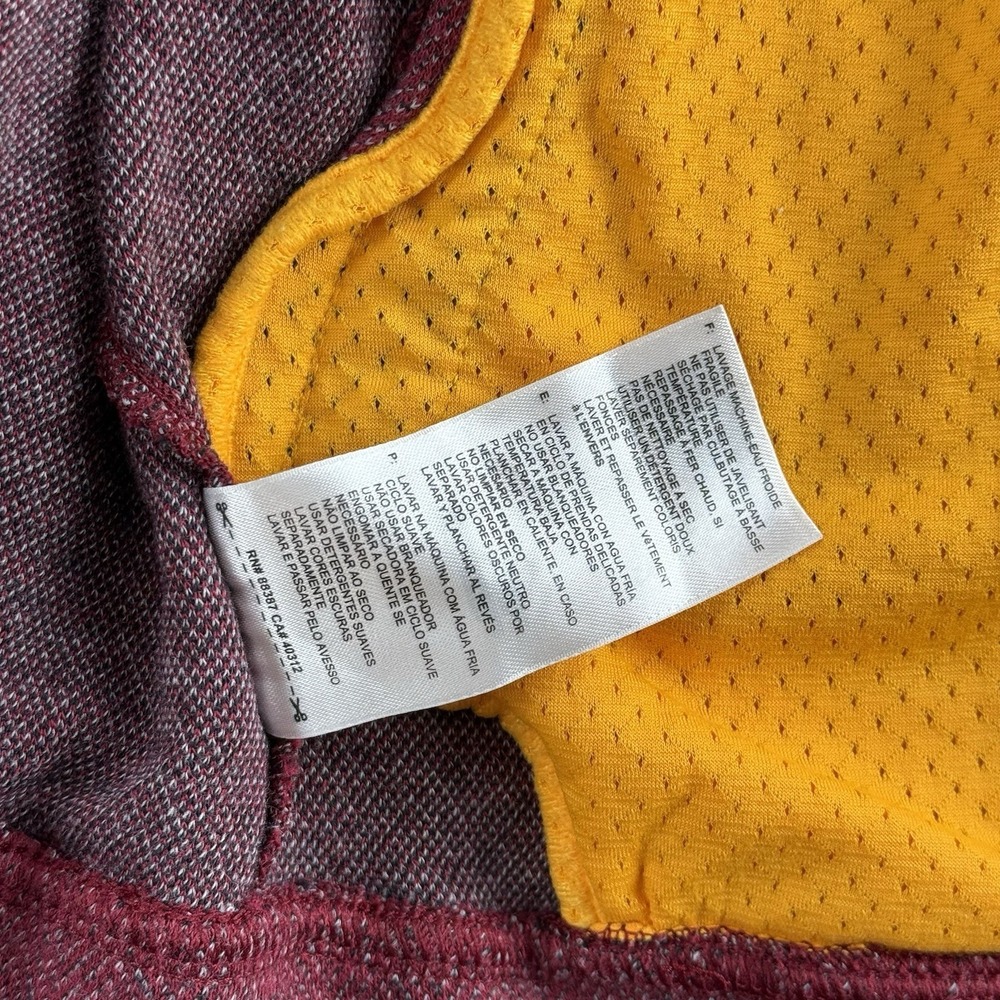 Adidas Men's Full Zip Fleece Track Jacket Maroon Red 3 Stripe Orange Logo Small - Picture 6 of 11
